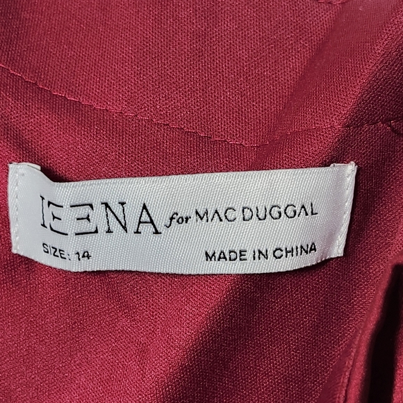 MacDuggal Elegant One-Shoulder Red Evening Gown - Ieena Size 16 - Picture 9 of 14